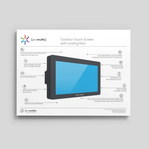 Outdoor Touchscreen with cooling fans data sheet