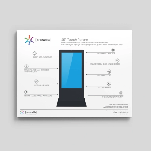 65" Touch Totem data sheet