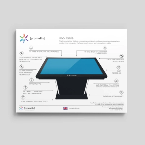 UNO Table data sheet