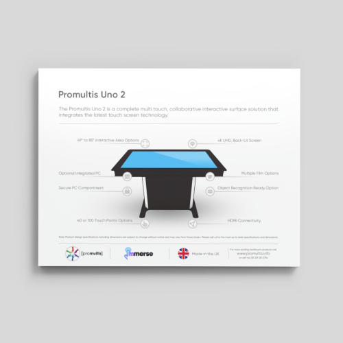 Promultis Uno 2 Interactive Table Specifications